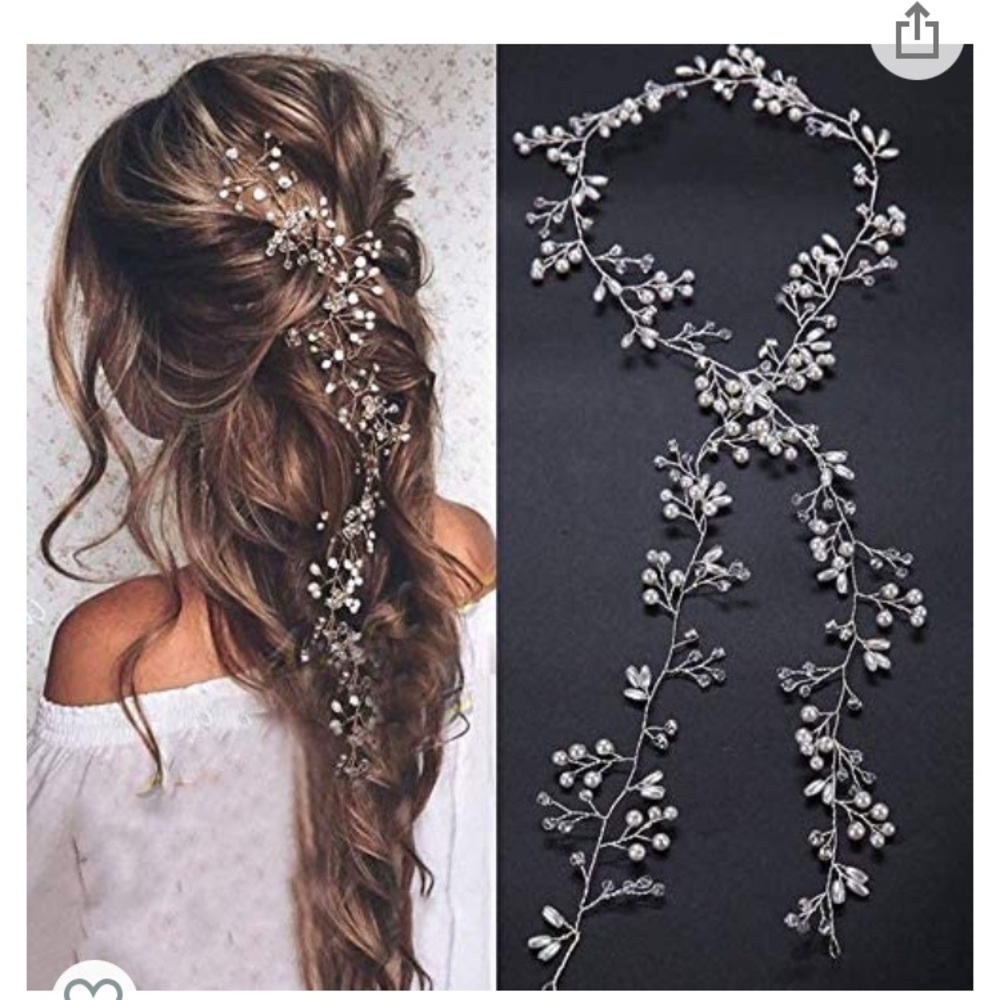 Extra long jeweled hair piece